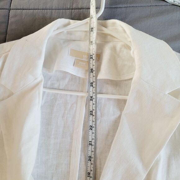 Michael Kors Womens 100% Linen White Blazer Size 20w One Button Single Breasted - Picture 7 of 11